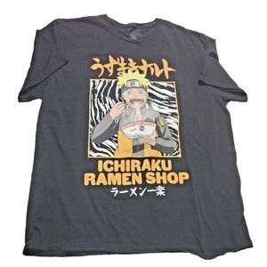 Naruto Anime XL Lot of 2 Ichiraku Ramen Shop and Shonen Jump Graphic Tshirts